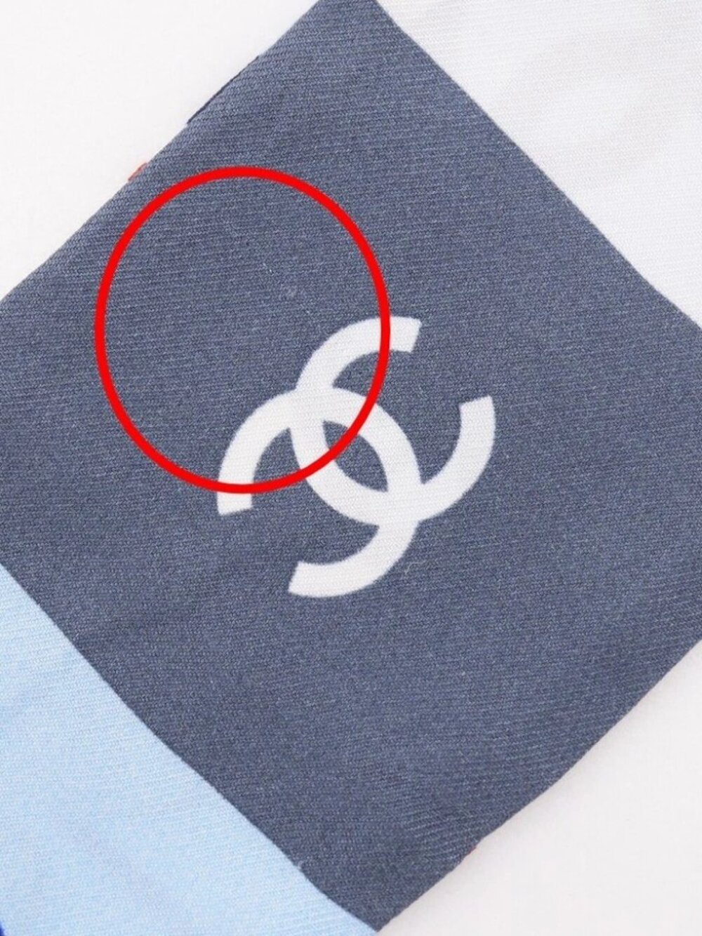 CHANEL hair band scarf 2023CC Navy/blue silk Women - Picture 7 of 15